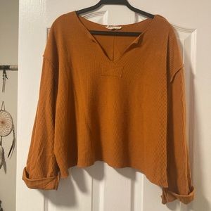 Orange long sleeve sweater shirt